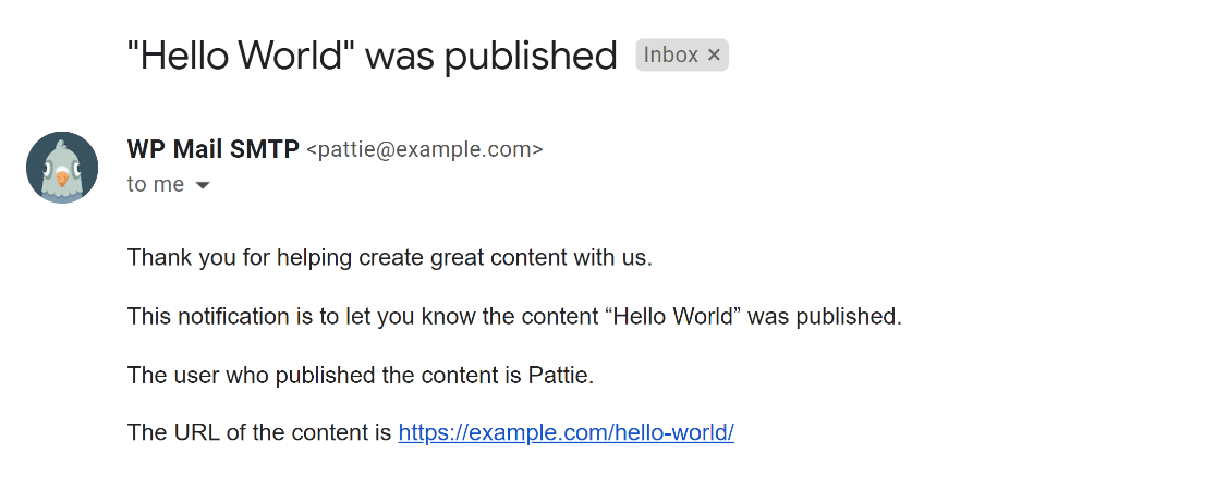 email author when a WordPress post is published