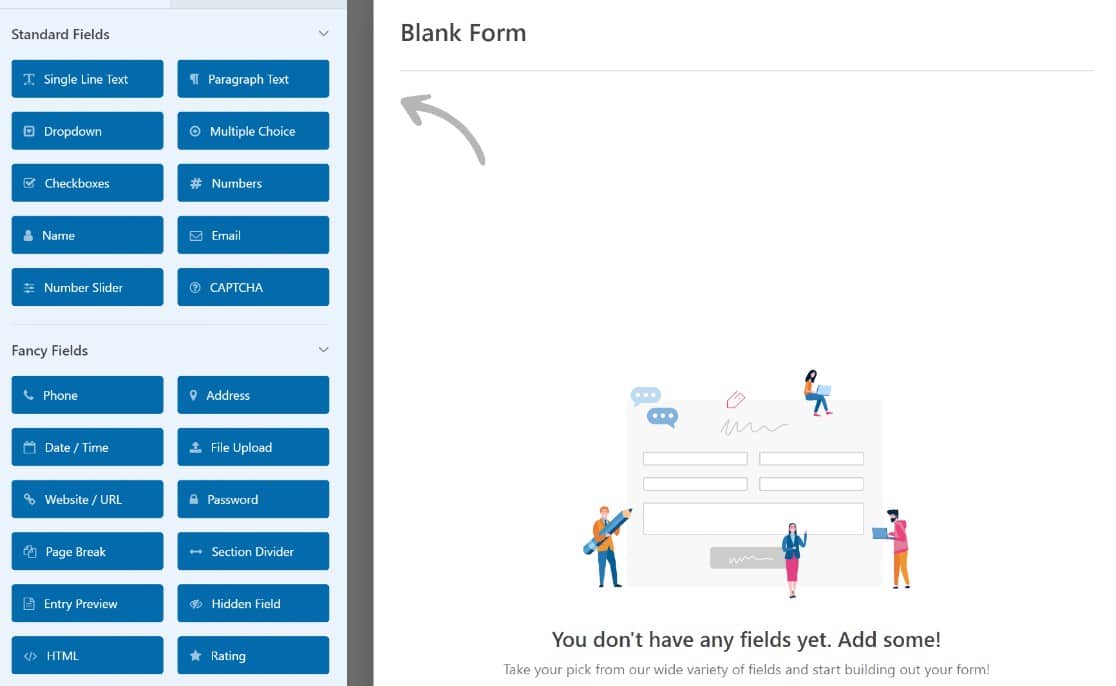 WPForms blank form 