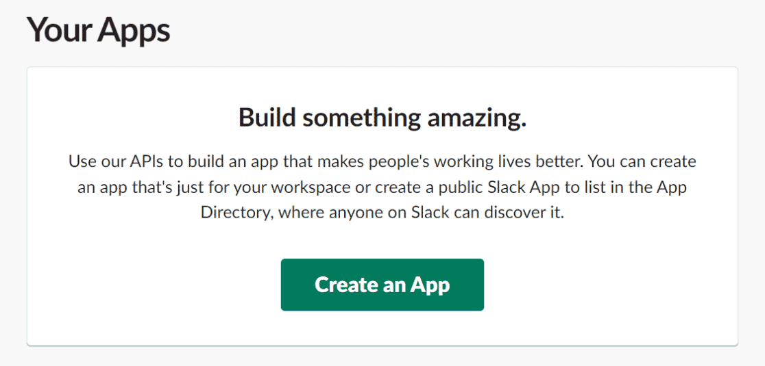 Create an app in Slack