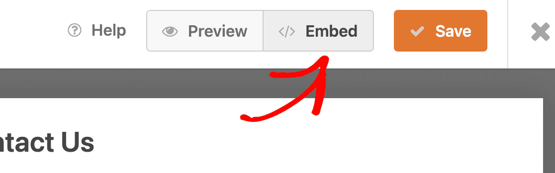 form builder embed button
