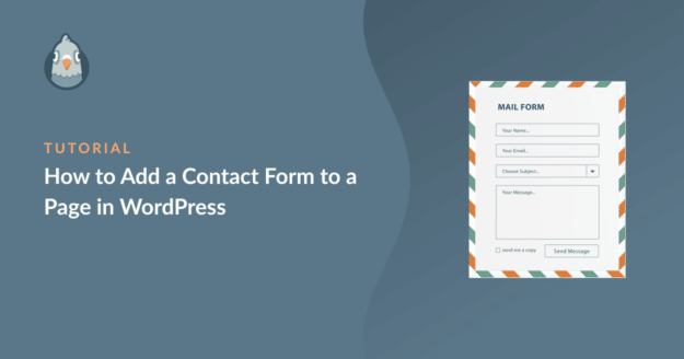 How to add a contact form to a page in wordpress