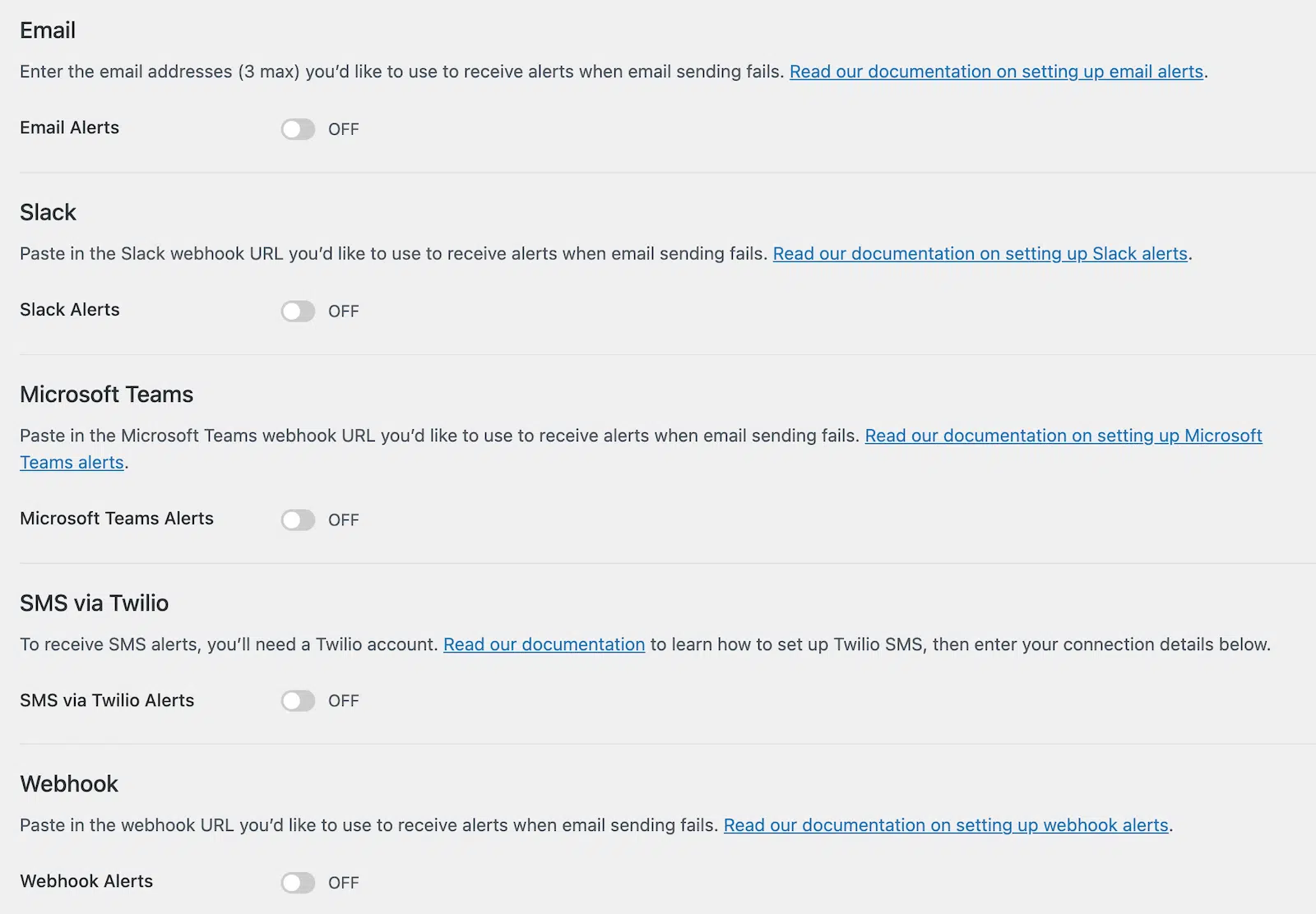 Configure os seus alertas no WP Mail SMTP.
