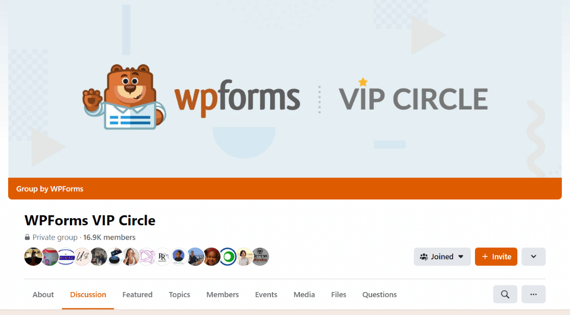 WPForms facebook VIP circle