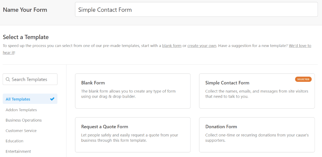 form templates