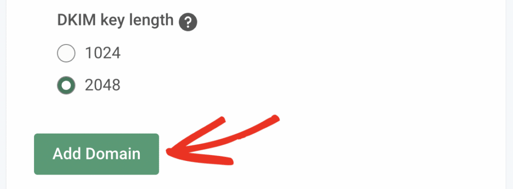 The Add Domain button in Mailgun