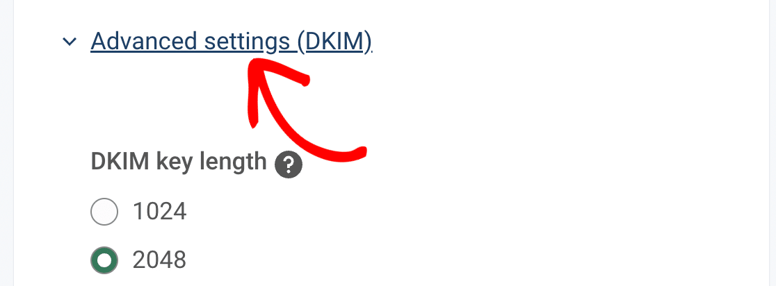 Mailgun advanced settings for DKIM