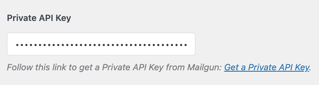 Mailgun private API key