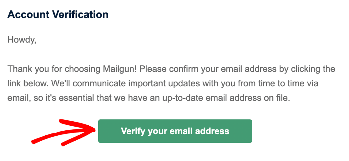 Mailgun account activation email