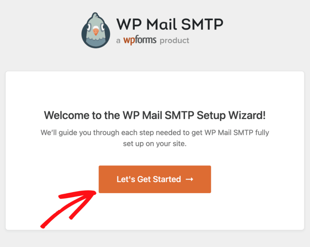 click-lets-get-started-button - WP Mail SMTP Start Setup Wizard