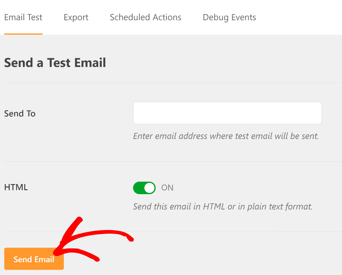 Send test email