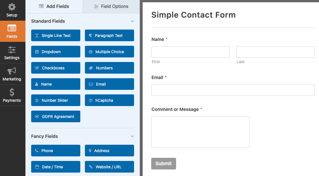simple contact form