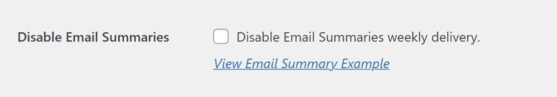 Disable Email Summaries option under WP Mail SMTP Miscellaneous settings