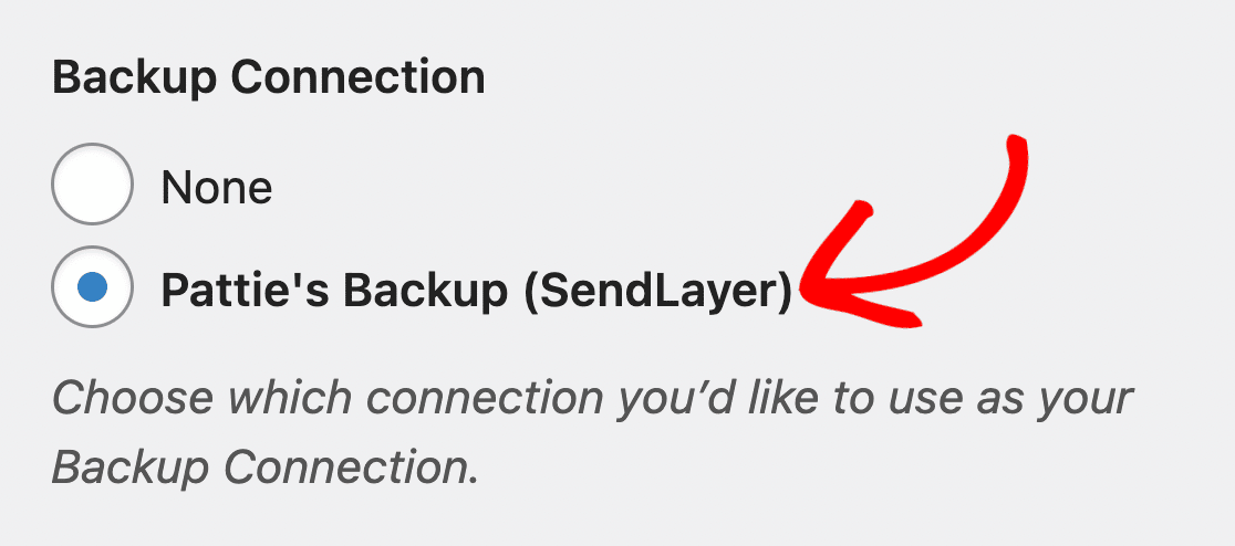 choose a backup connection