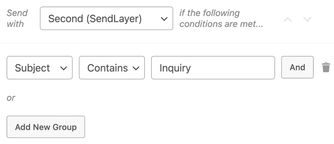 smart routing condition example