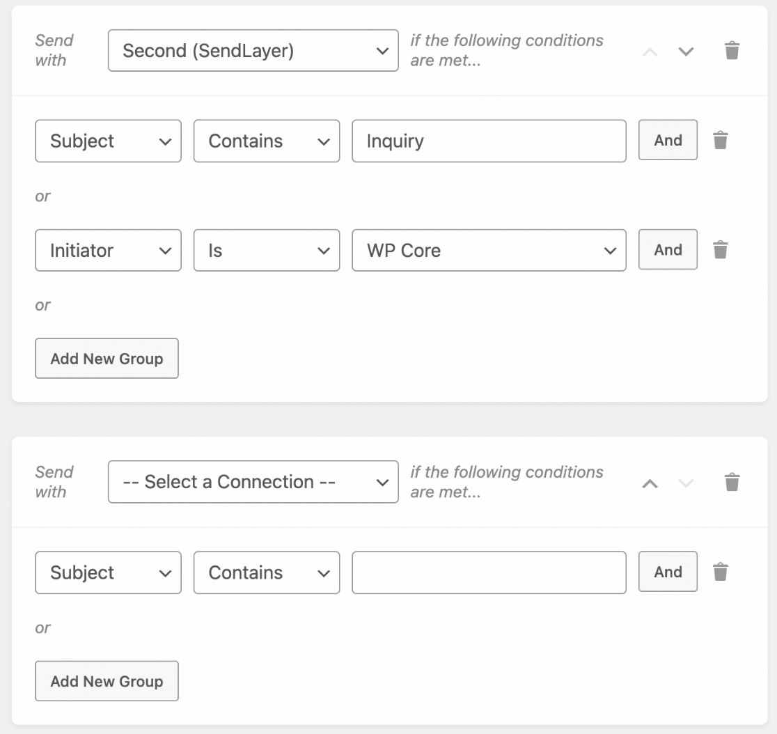 Smart routing settings