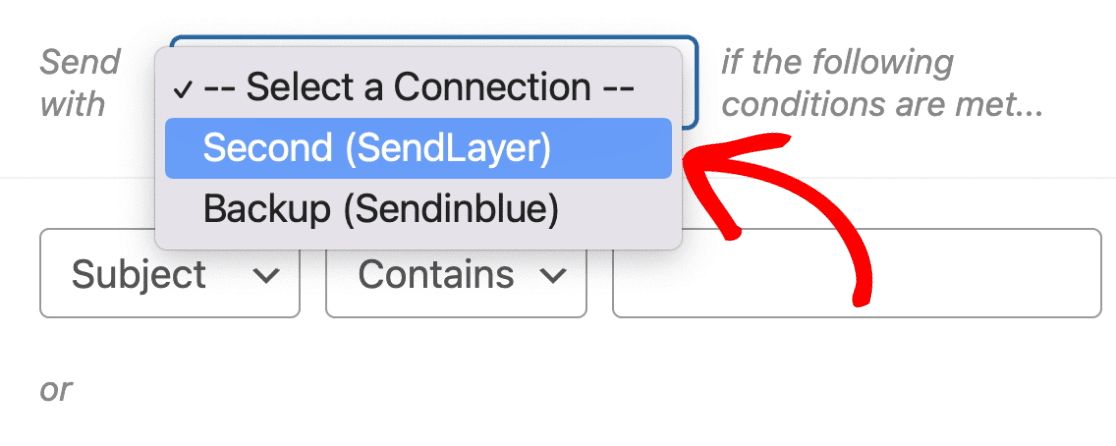 Select a connection for smart routing