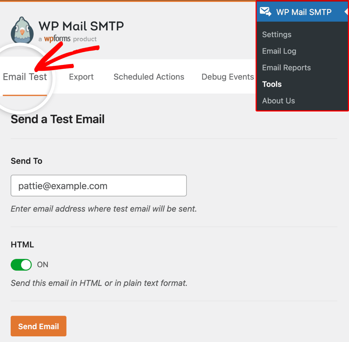 Sending a Test Email - WP Mail SMTP