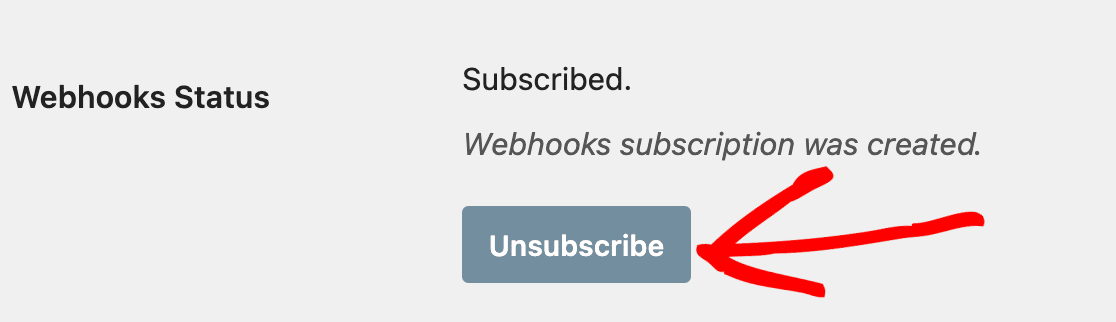 Unsubscribing from webhooks status updates