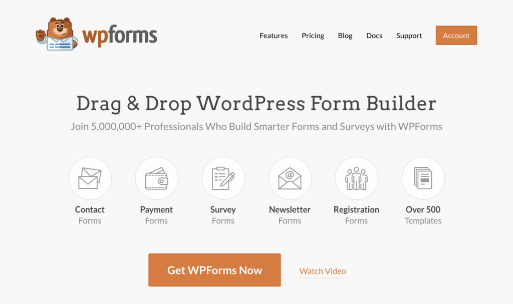 WPForms homepage