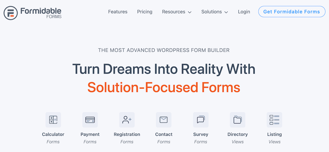 The Formidable Forms website