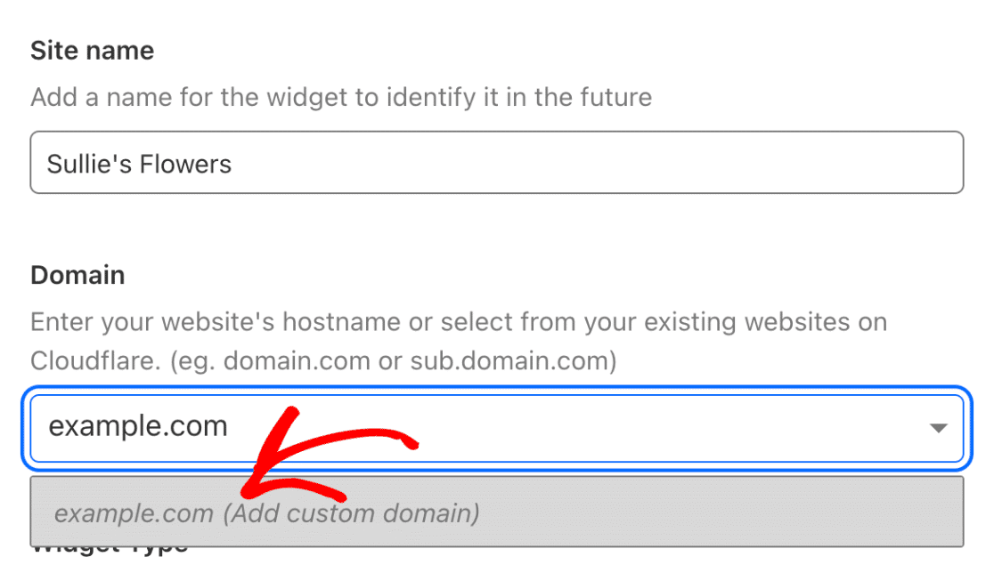 Adding a website domain to Cloudflare Turnstile