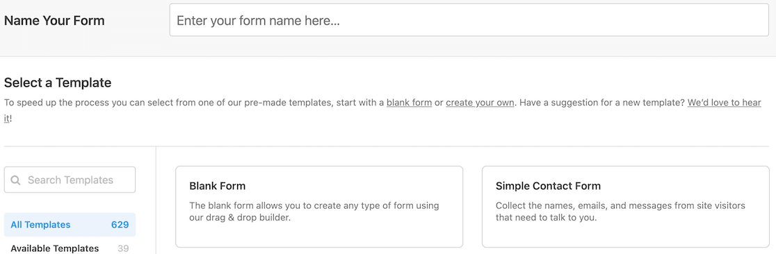 Naming your form in WPForms
