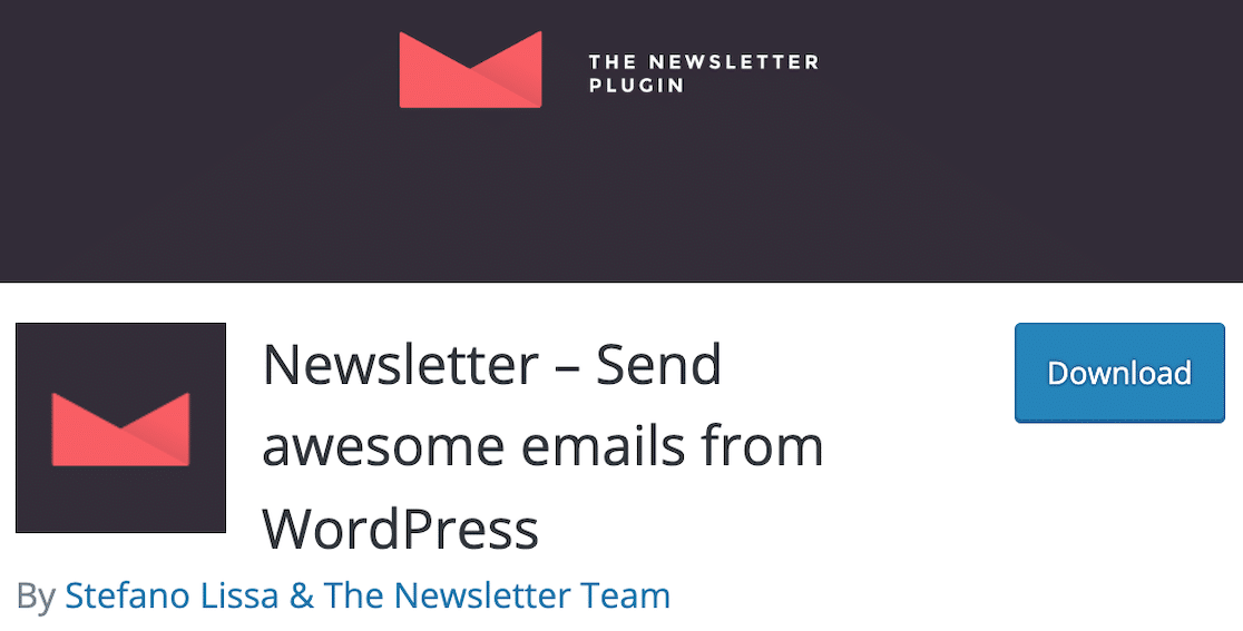 The Newsletter Plugin page on WordPress