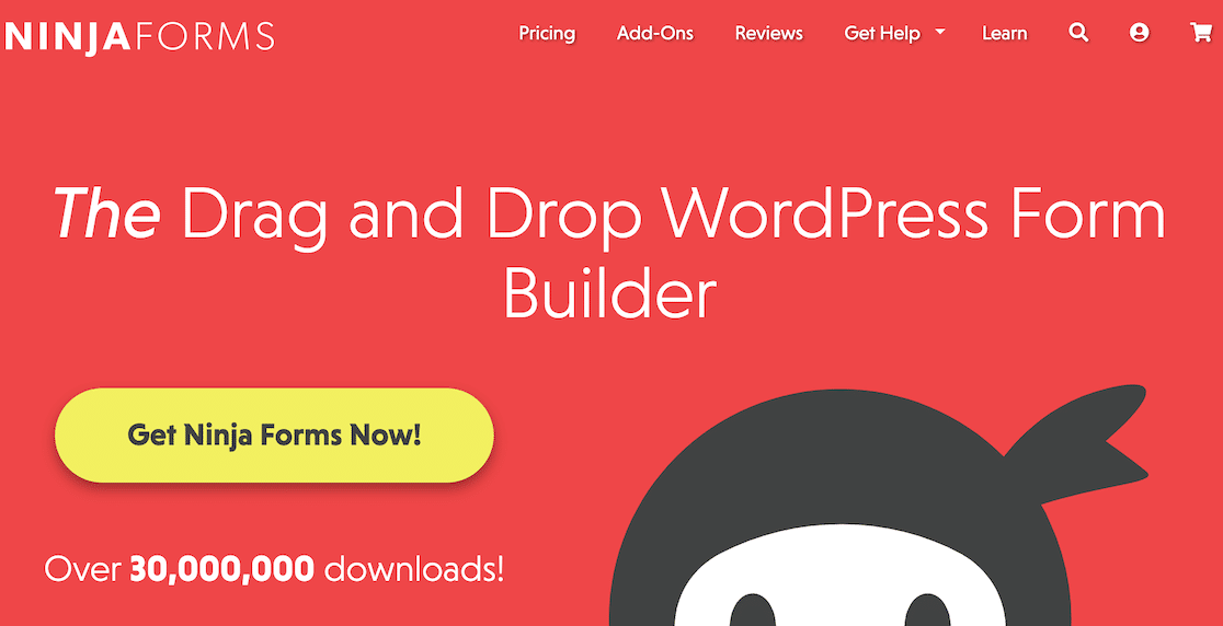 The Ninja Forms homepage