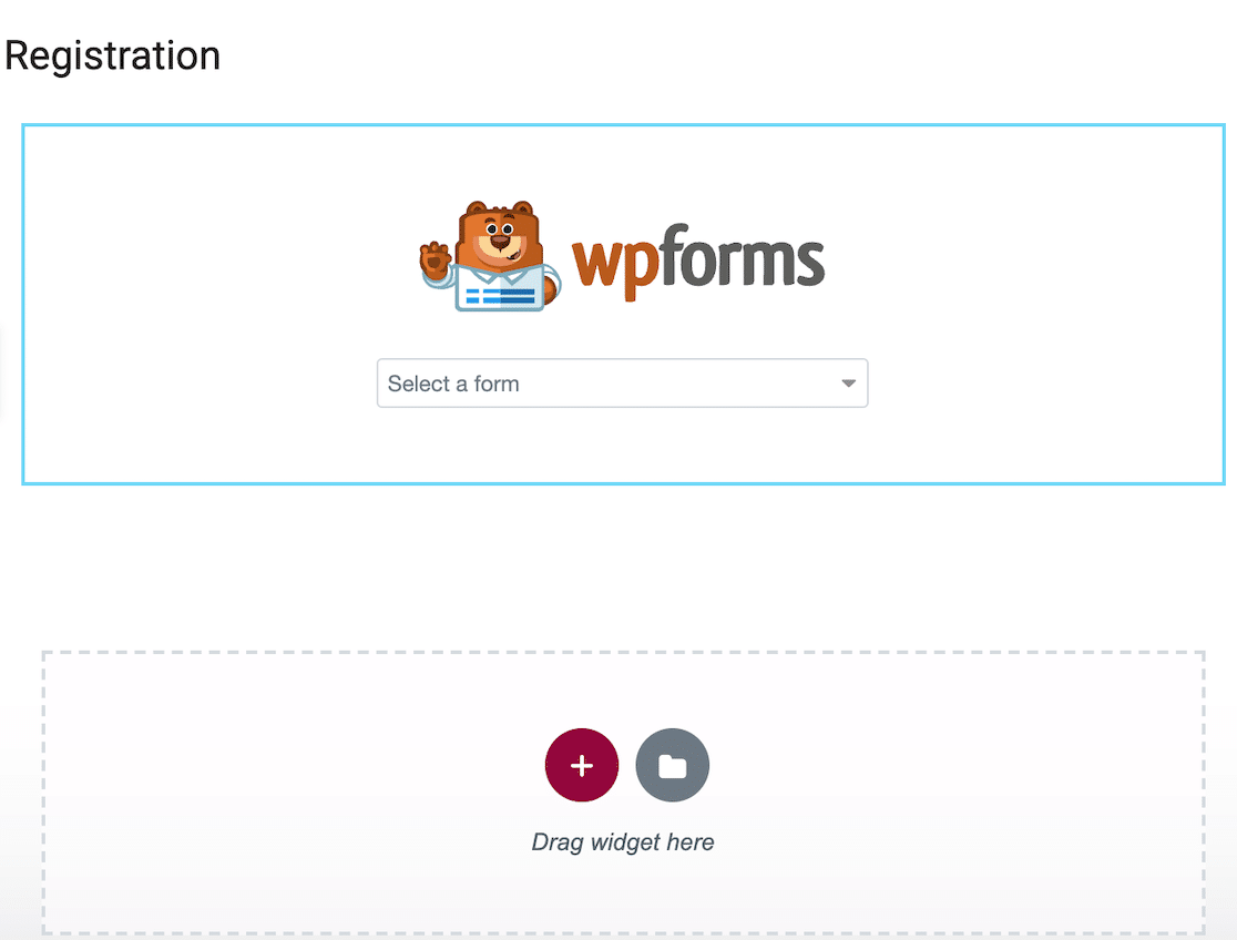 Selecting your form in Elementor's WPForms widget