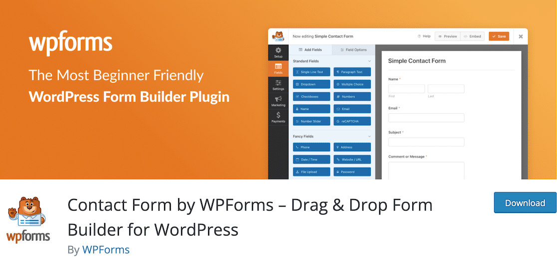The WPForms Lite page in WordPress