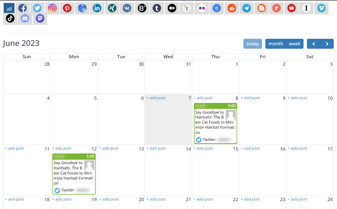 Scheduling social media content with Blog2Social