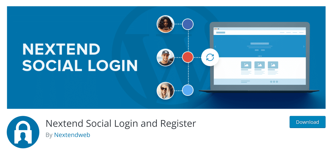 The Nextend Social Login page on WordPress