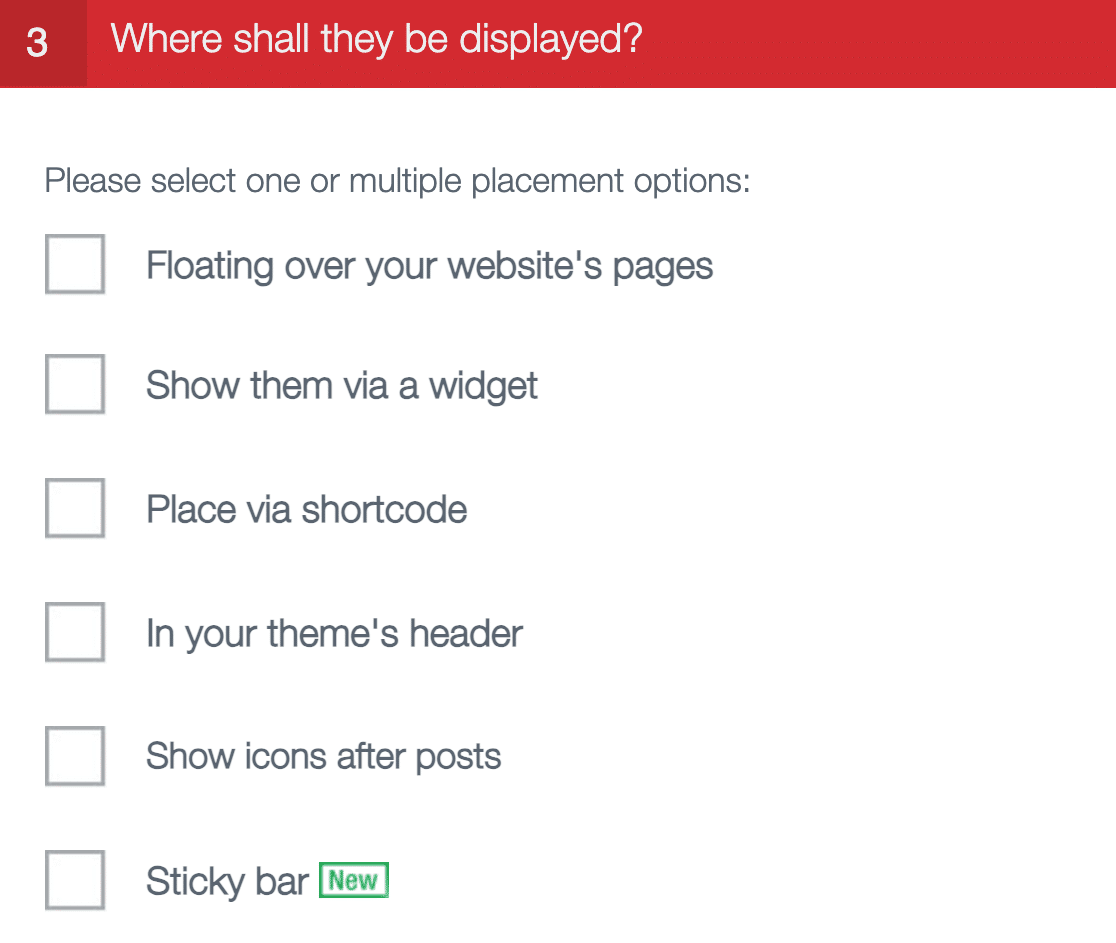 Choose where to display your social icons on your site