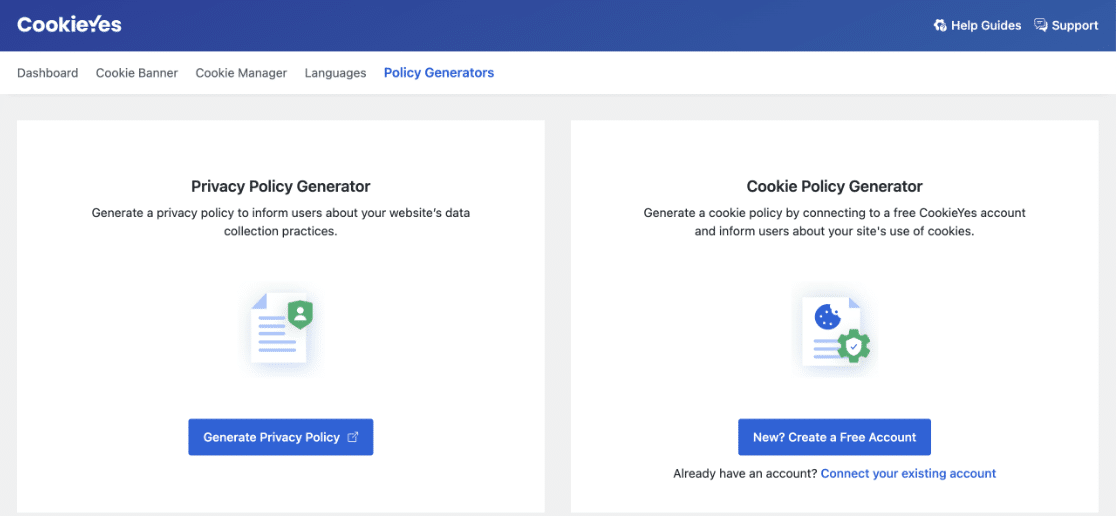 CookieYes privacy policy and cookie policy generator