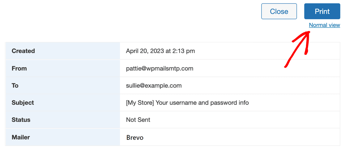 Print email log WP Mail SMTP