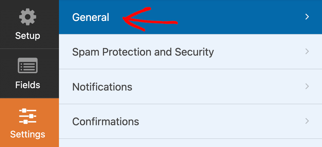 Settings General WPForms