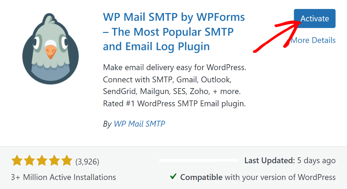 Activate WP Mail SMTP