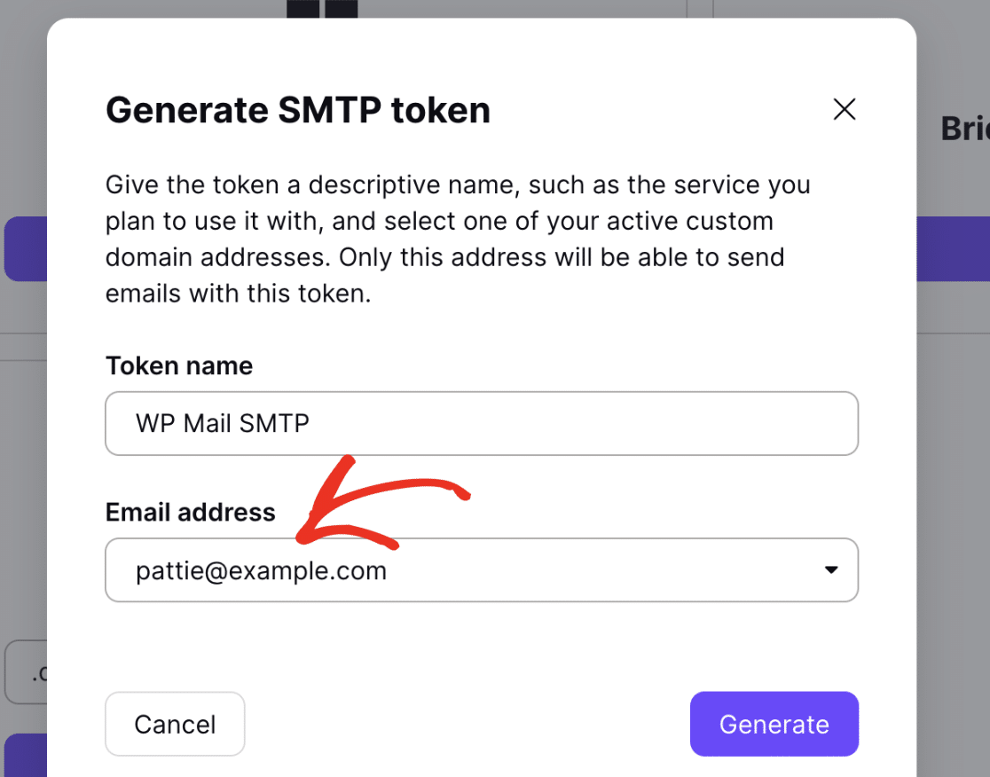 Select email address