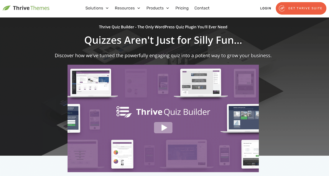 Thrive Quiz Builder homepage