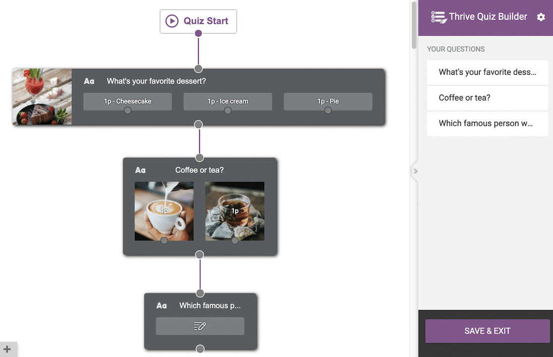 Thrive Quize Builder workflow