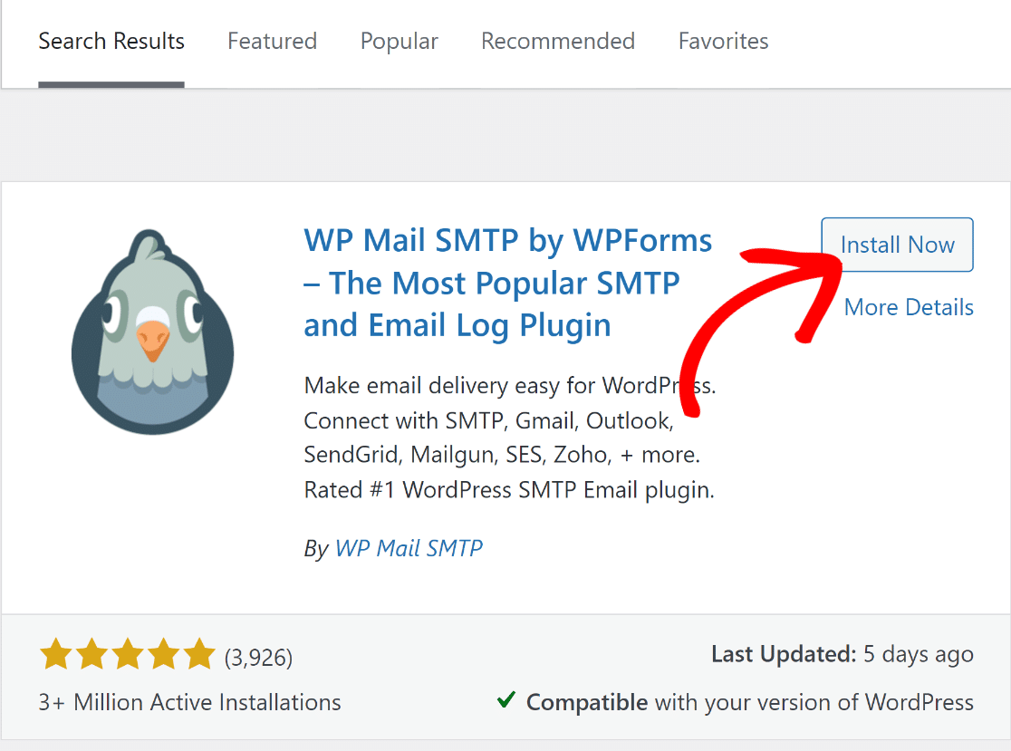 WP Mail SMTP installation