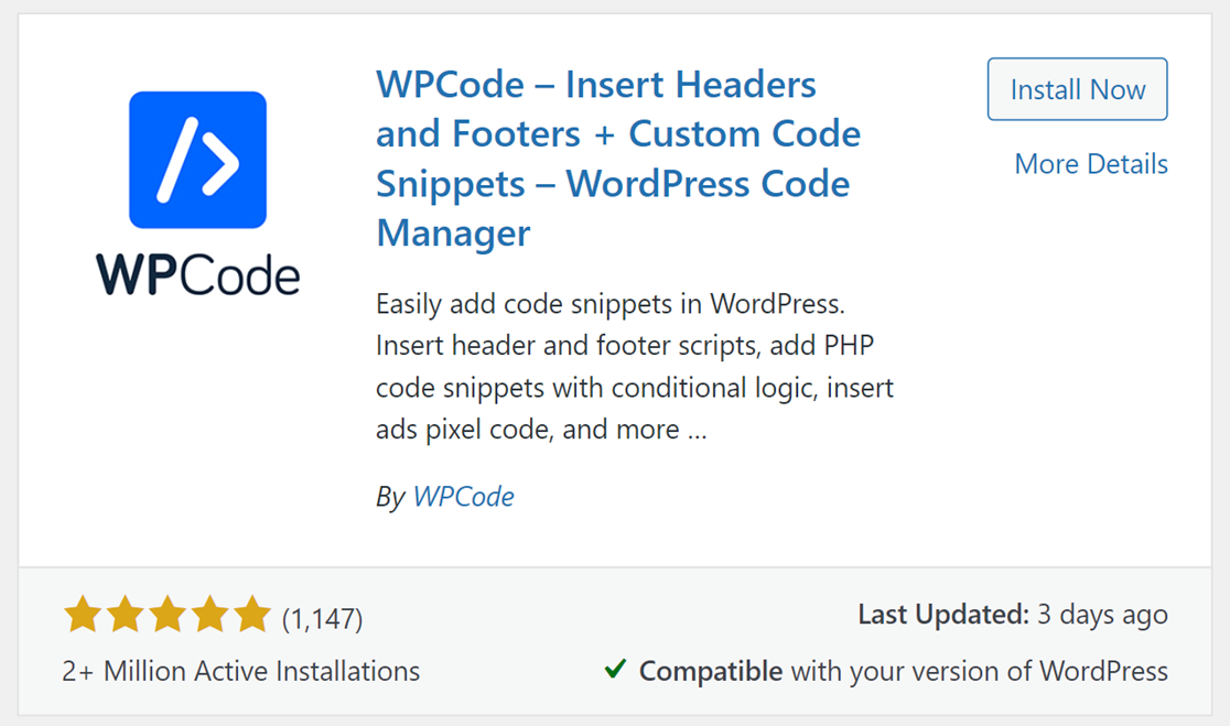 WPCode plugin