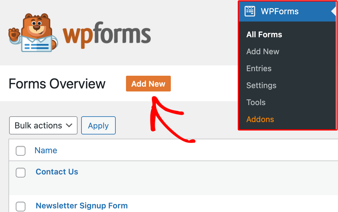 Adding new form WPForms