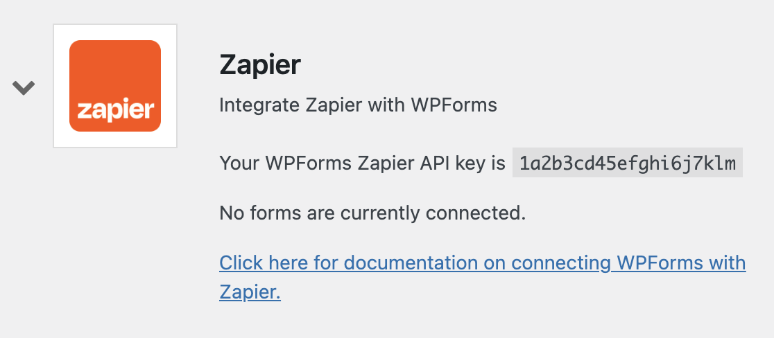 Api key Zapier