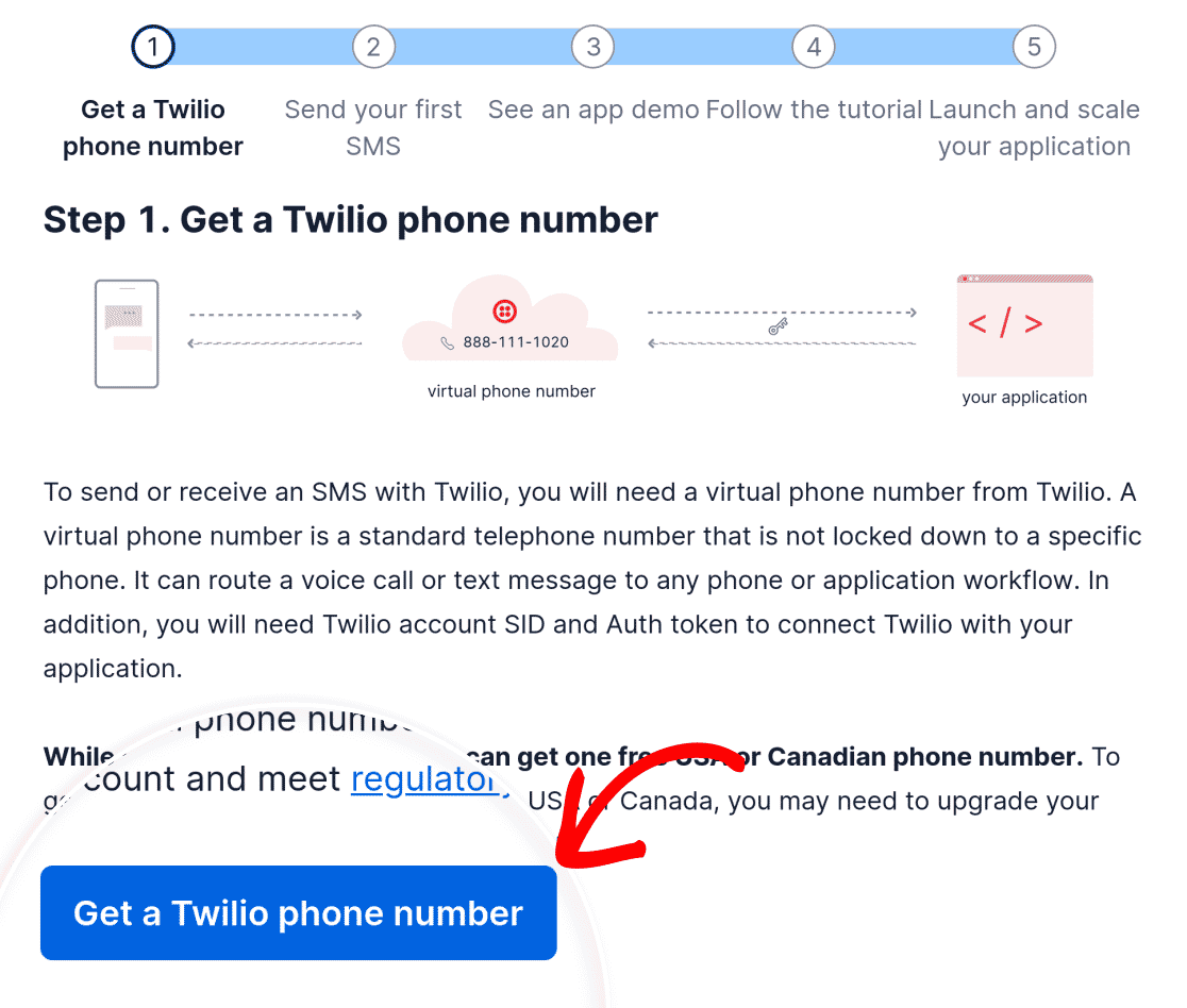 Get a phone number Twilio