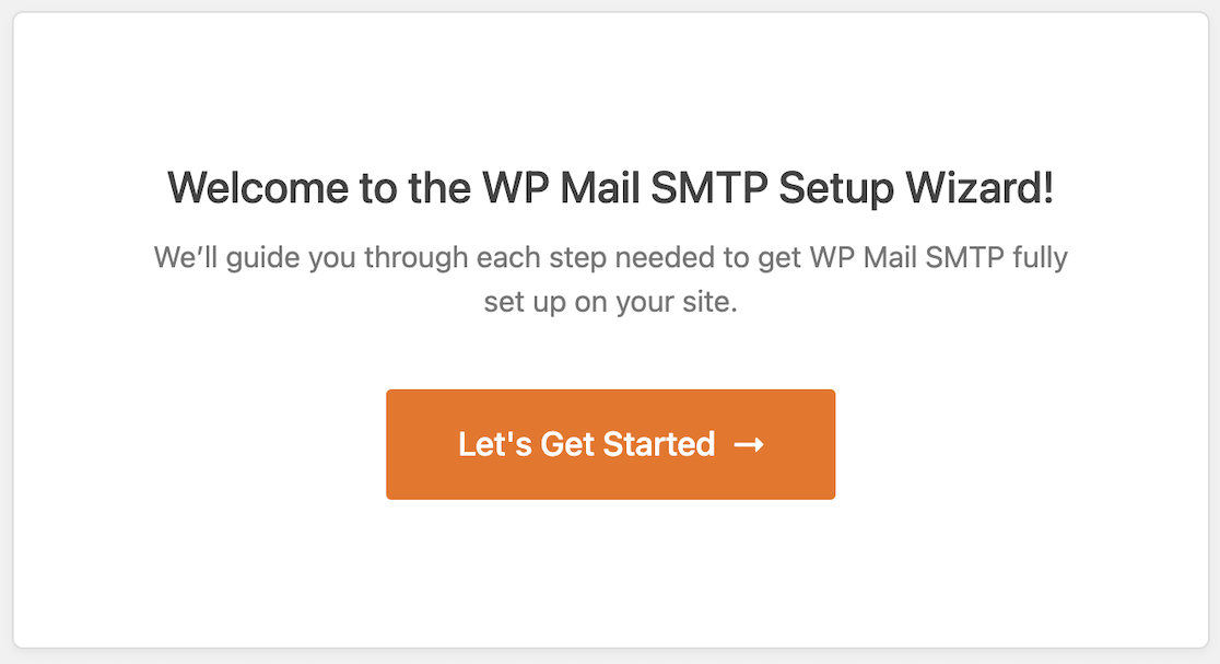 Launch the WP Mail SMTP setup wizard