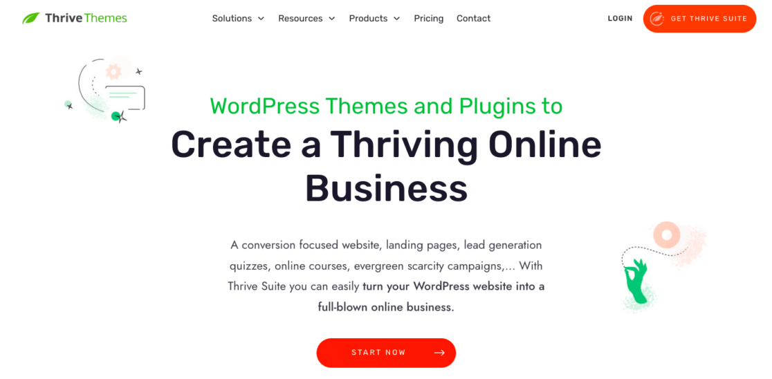 Navigating the Thrive Themes homepage