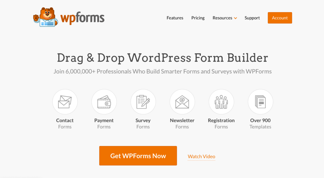 The WPForms homepage