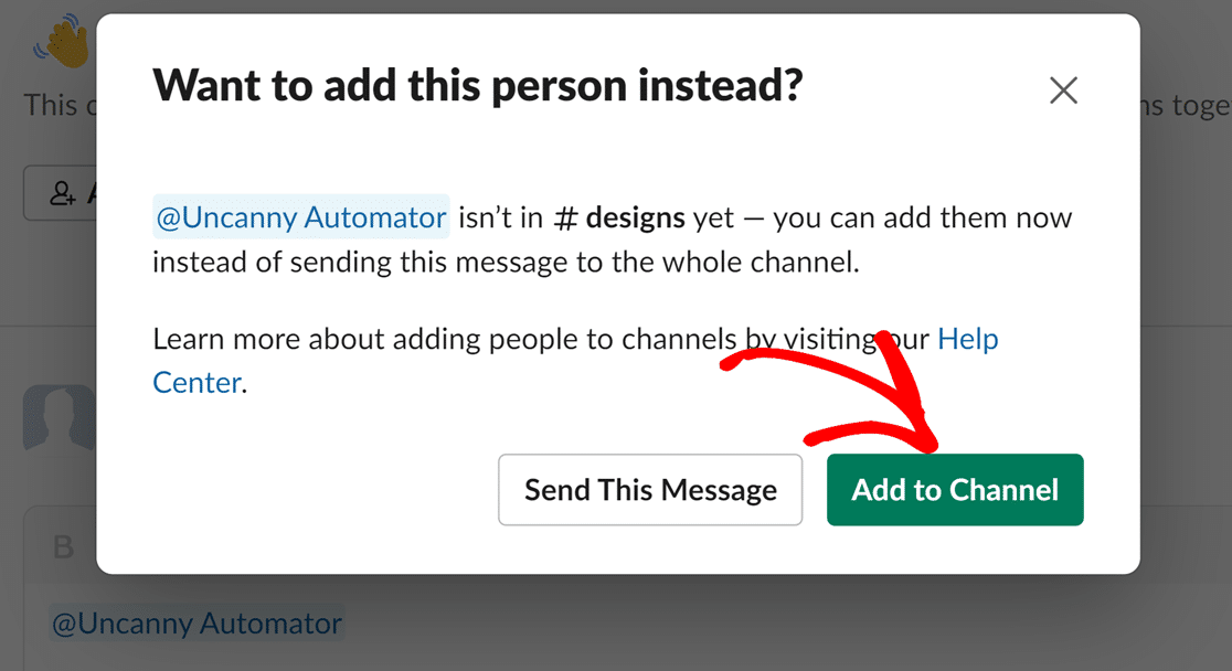 Add Uncanny Automator bot to Slack channel