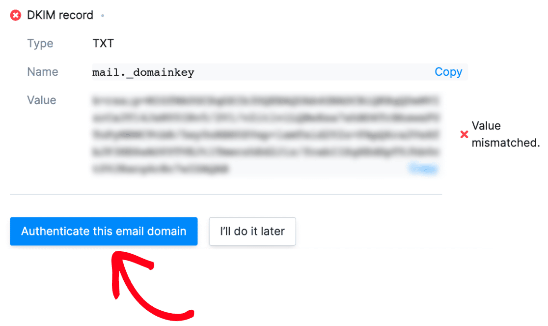 click-authenticate-this-email-domain-button